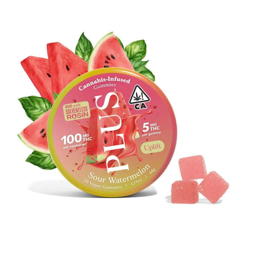 Plus Gummies - Sour Watermelon (Uplift/Sativa) (100mg)