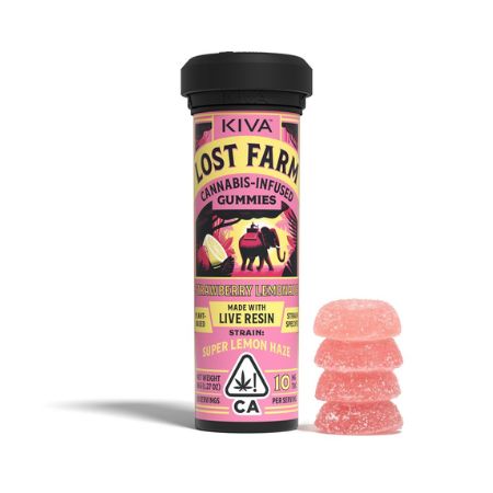 Kiva Lost Farm Gummies - Strawberry Lemonade / Super Lemon Haze (100mg Sativa) *NEXT DAY DELIVERY ONLY*