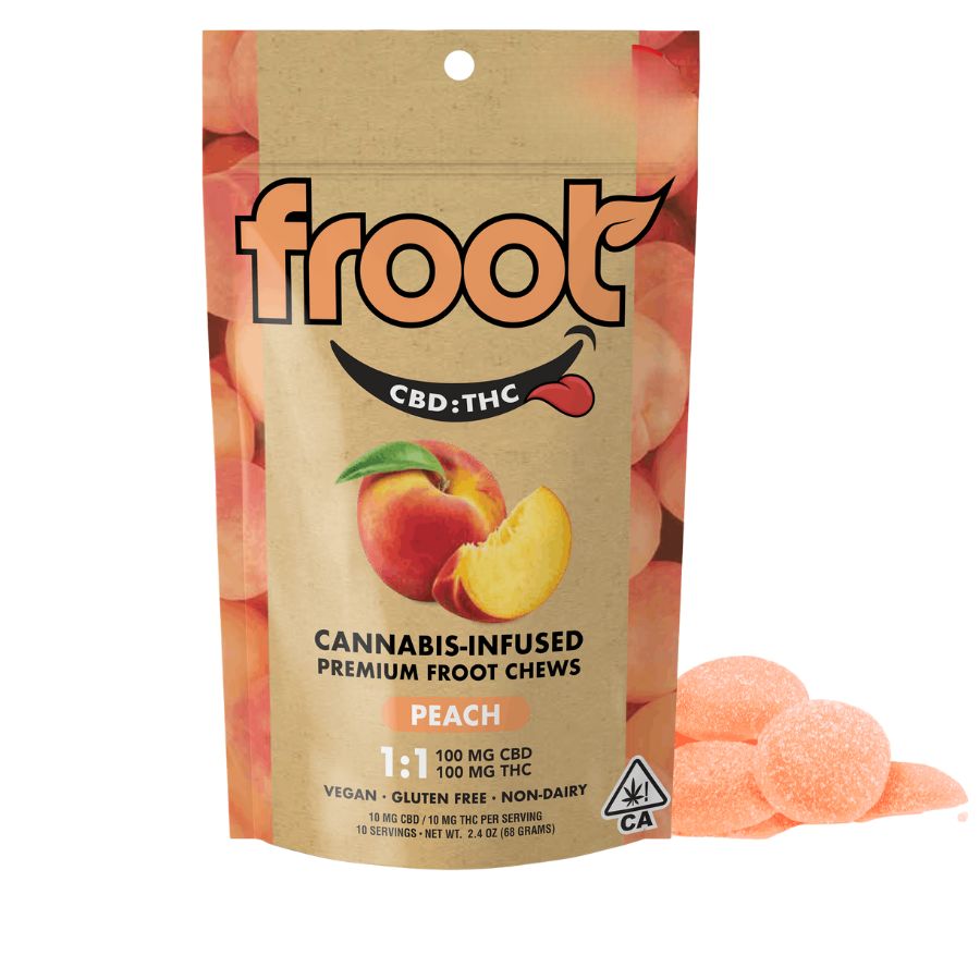 Froot Gummies - Peach 1:1 CBD:THC (100mg CBD:100mg THC/10-pack)
