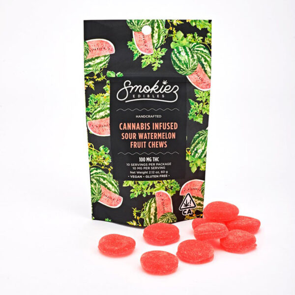 Smokiez Edibles - Sour Watermelon Fruit Chews (100mg) *NEXTDAY DELIVERY ONLY*