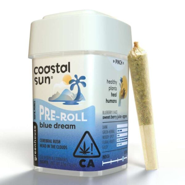 Coastal Sun Greenhouse Prerolls - Blue Dream (3.5g/10-pack Sativa)