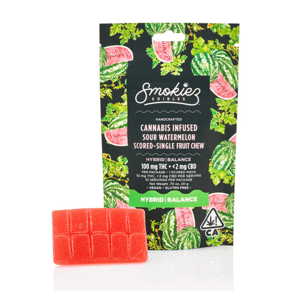 Smokiez Edibles - Sour Watermelon Scored-Single Fruit Chews (100mg)