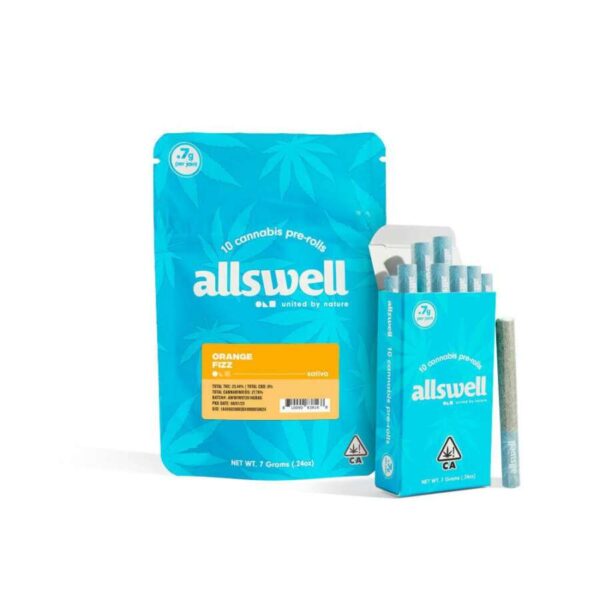 Allswell Prerolls - Orange Fizz (7g/10-pack Sativa) *NEXT DAY DELIVERY ONLY*