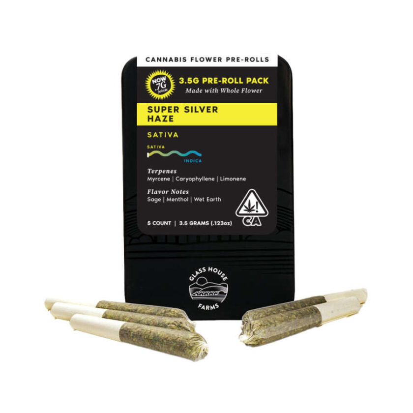 Glass House Prerolls - Super Silver Haze (3.5g/5-pack Sativa)