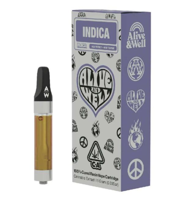 Alive & Well Cured Resin Vape Cartridge - Burgers and Beer (1g Indica) *NEXT DAY DELIVERY ONLY*