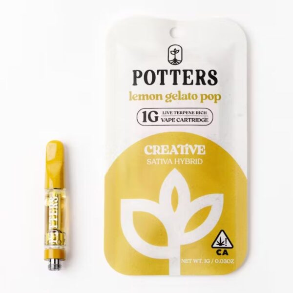 Potters Live Vape Cartridge - Lemon Gelato Pop (1g Sativa/Hybrid)