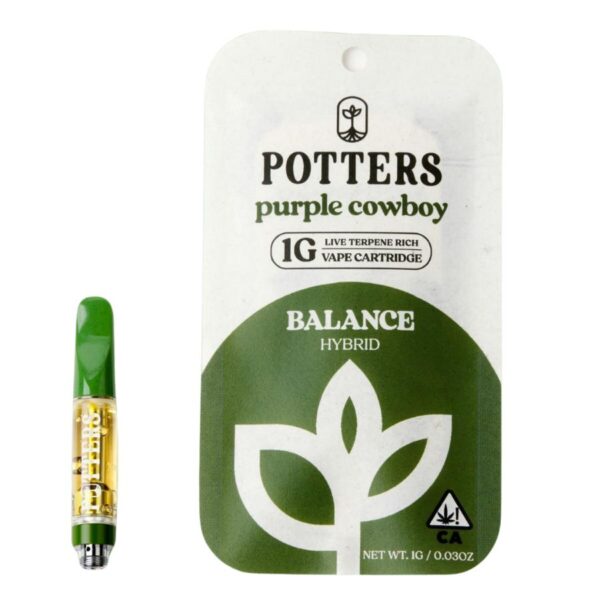 Potters Live Vape Cartridge - Purple Cowboy (1g Hybrid)