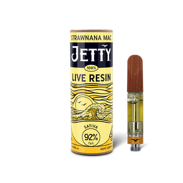 Jetty Live Resin Vape Cartridge - Strawnana Mac (1g Sativa)