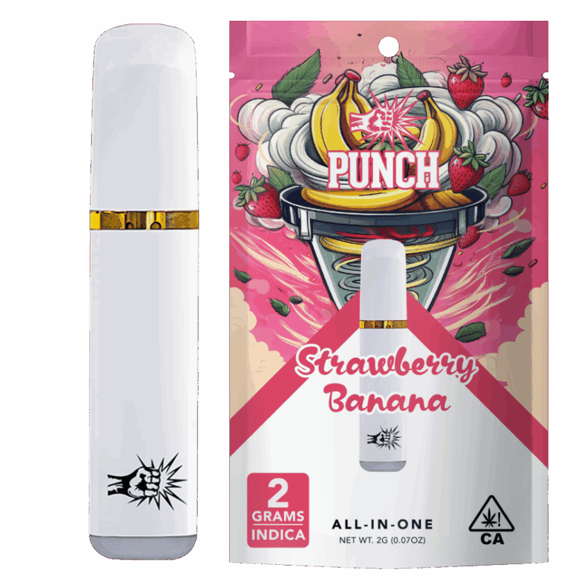 Punch Distillate All-In-One Vape - Strawberry Banana (2g Indica)