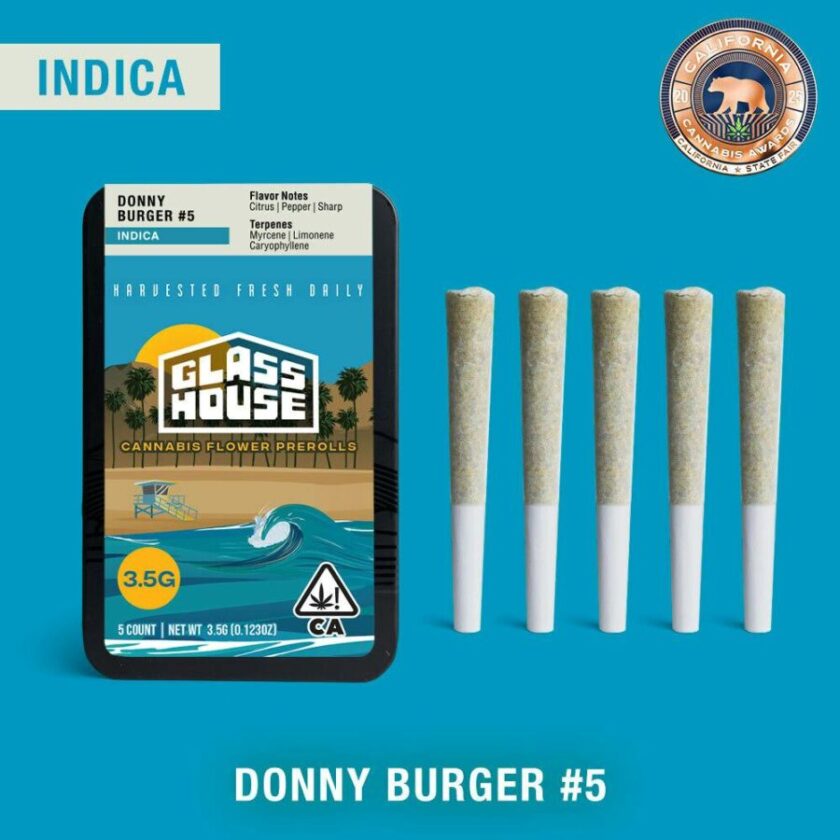 Glass House Prerolls - Donny Burger #5 (3.5g/5-pack Indica)