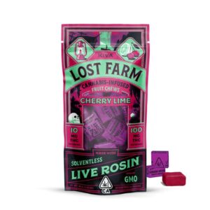 Kiva Lost Farm Chews - Cherry Lime / GMO Rosin (100mg) *NEXT DAY DELIVERY ONLY*