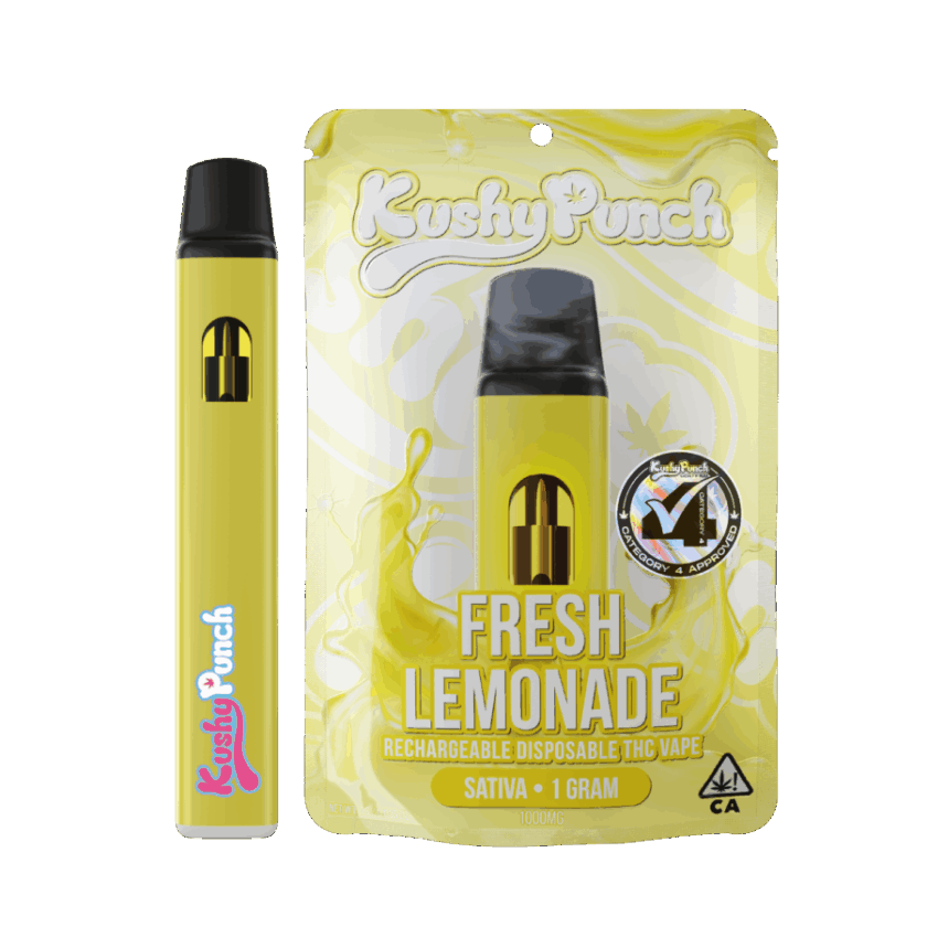 Kushy Punch All-In-One Vape - Fresh Lemonade (1g Sativa)