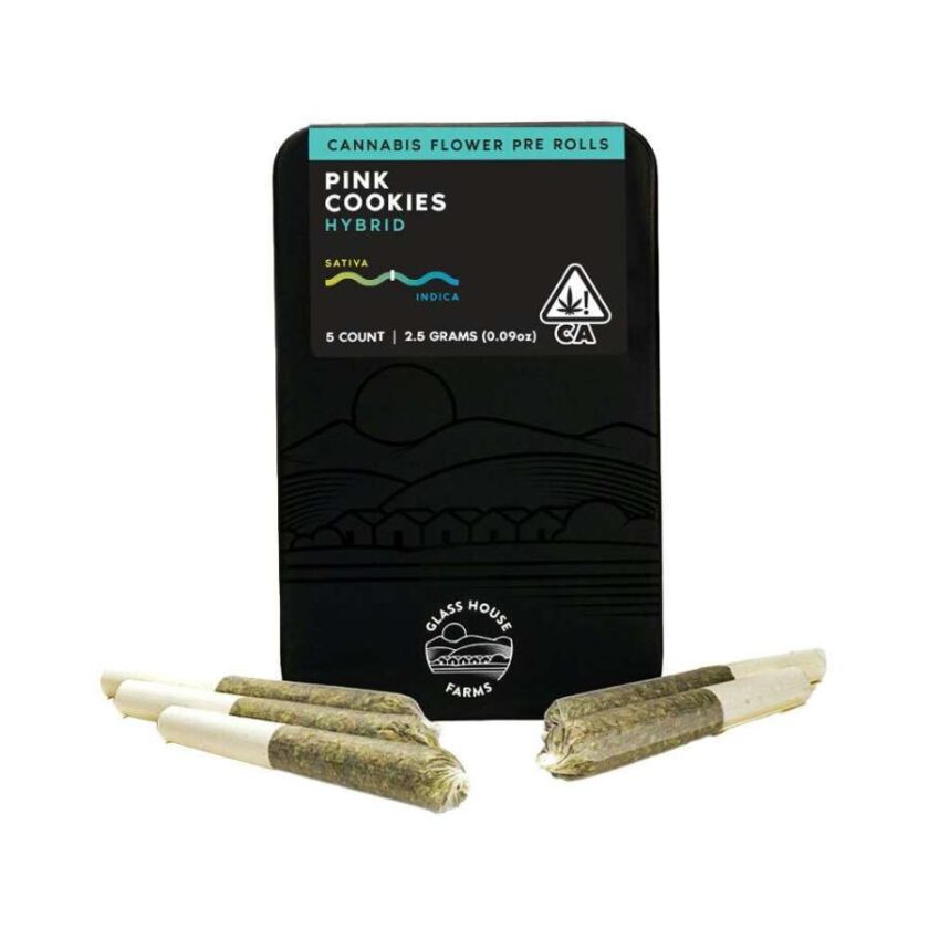 Glass House Prerolls - Pink Cookies (3.5g/5-pack Hybrid)