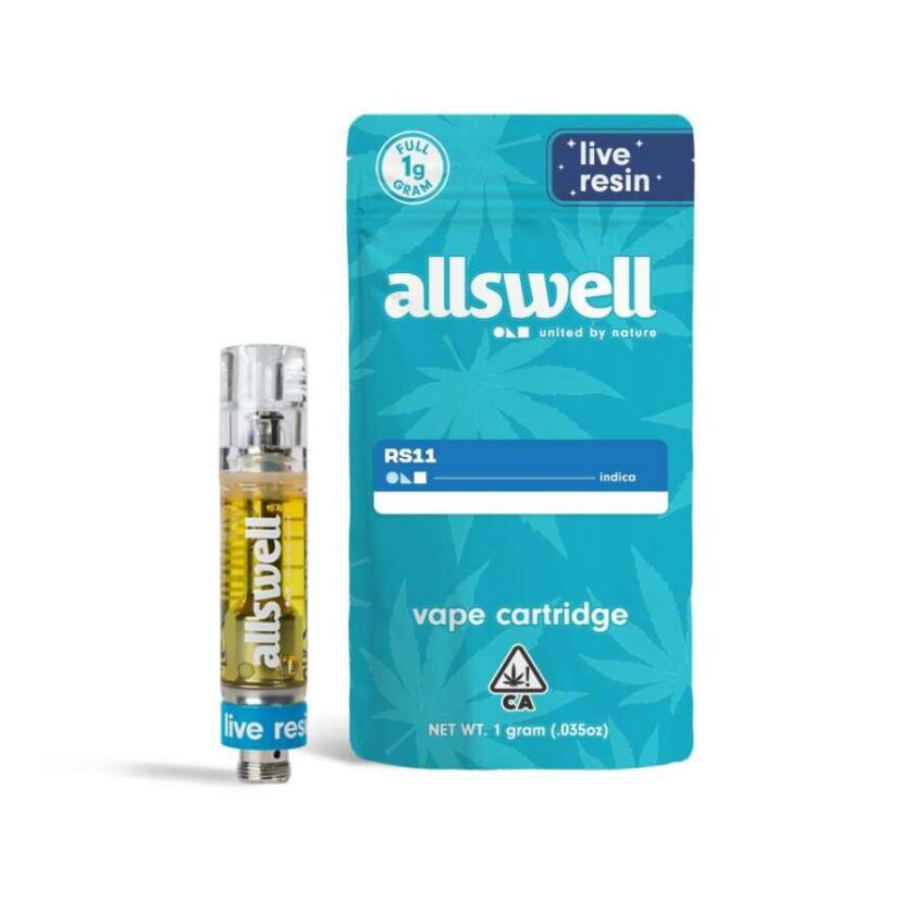 Allswell Live Resin Vape Cartridge - RS11 (1g Indica) *NEXT DAY DELIVERY ONLY*